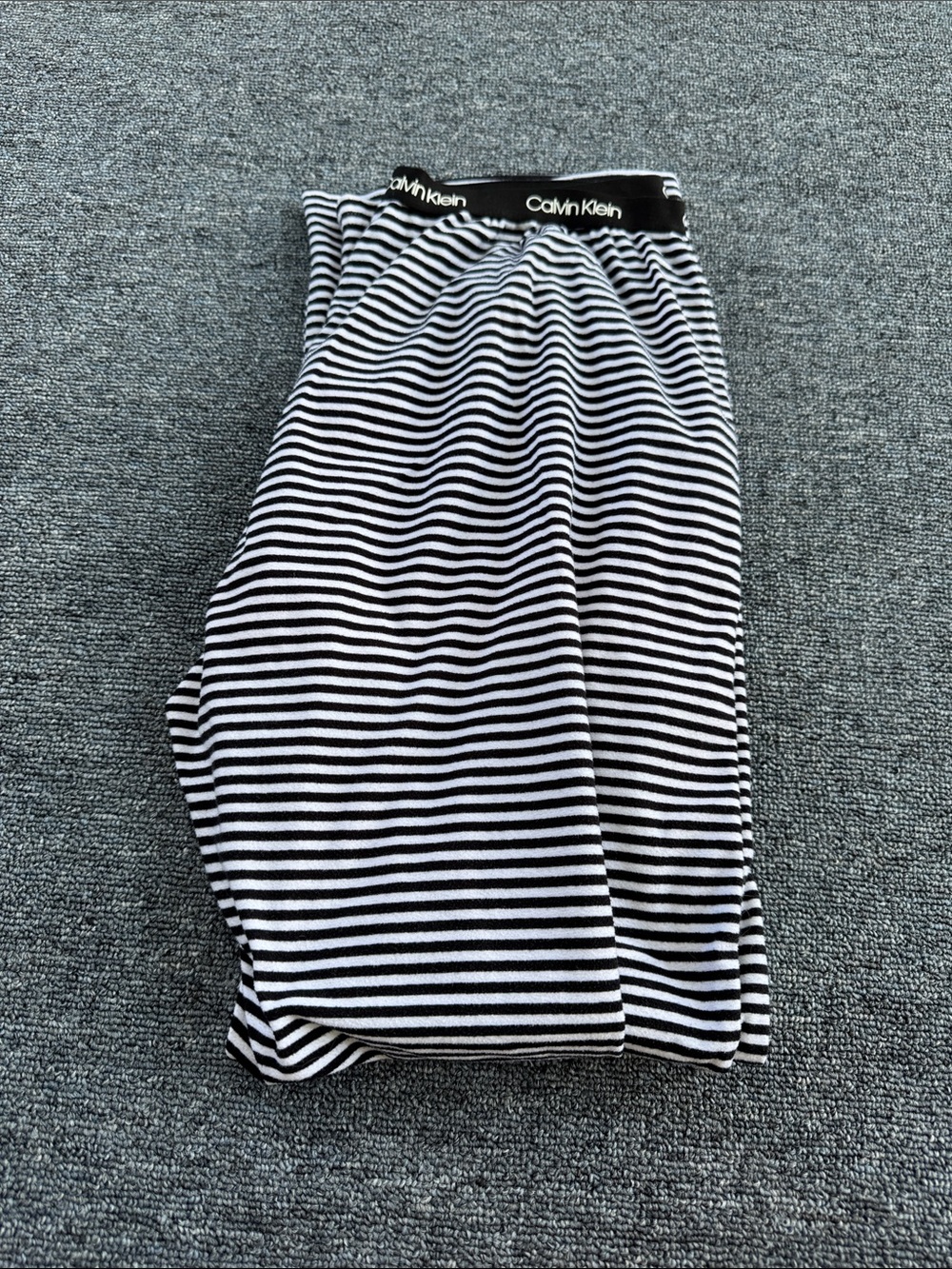 Calvin Klein Black and White Striped Lounge Pants